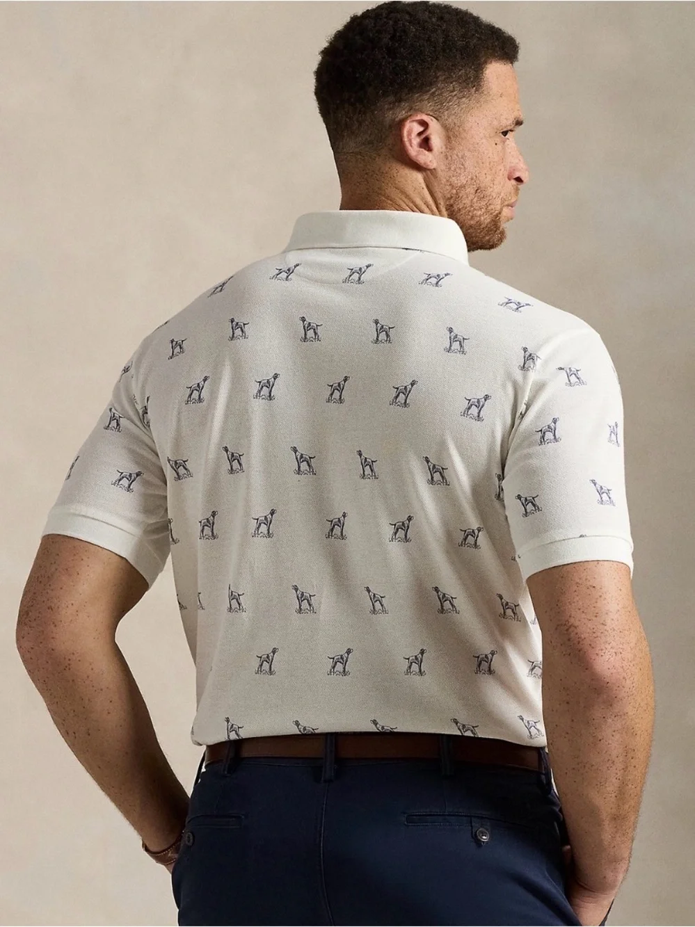 Polo Ralph Lauren Big & Tall Dog-Print Mesh Polo Shirt SZ: 3X